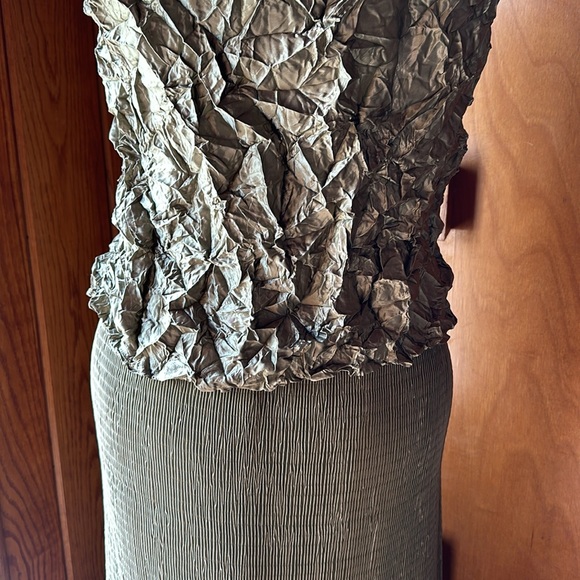 Pretty Jolie Mine Paris Celery Satin Crinkle Skirt Set Sz 10 NWT! Orig $338! - Picture 6 of 10